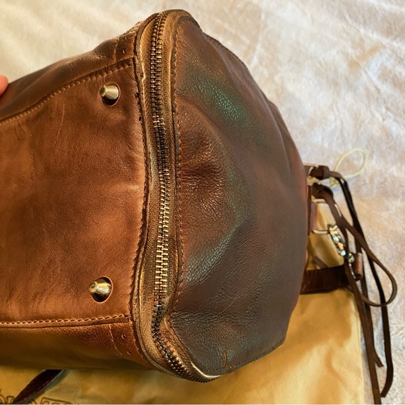 Old Trend hand painted ombre satchel in dark brown - Picture 10 of 16